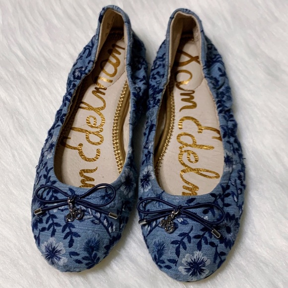 Sam Edelman Felicia chambray embroidered flats - Picture 2 of 6